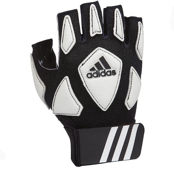 Adidas Scorch Destroy 2 Lineman Football Gloves, Half Finger Size Youth Medium - Picture 1 of 5